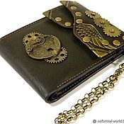 Сумки и аксессуары handmade. Livemaster - original item Moto Wings steampunk wallet made of leather with accessories. Handmade.