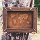 Painting on leather 'Map of the World' in a wooden frame, World maps, Volzhsky,  Фото №1