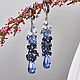 elegant earrings, handmade earrings, blue earrings
