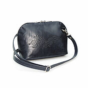 Сумки и аксессуары handmade. Livemaster - original item Crossbody bag: Women`s leather handbag dark blue Rika. Handmade.