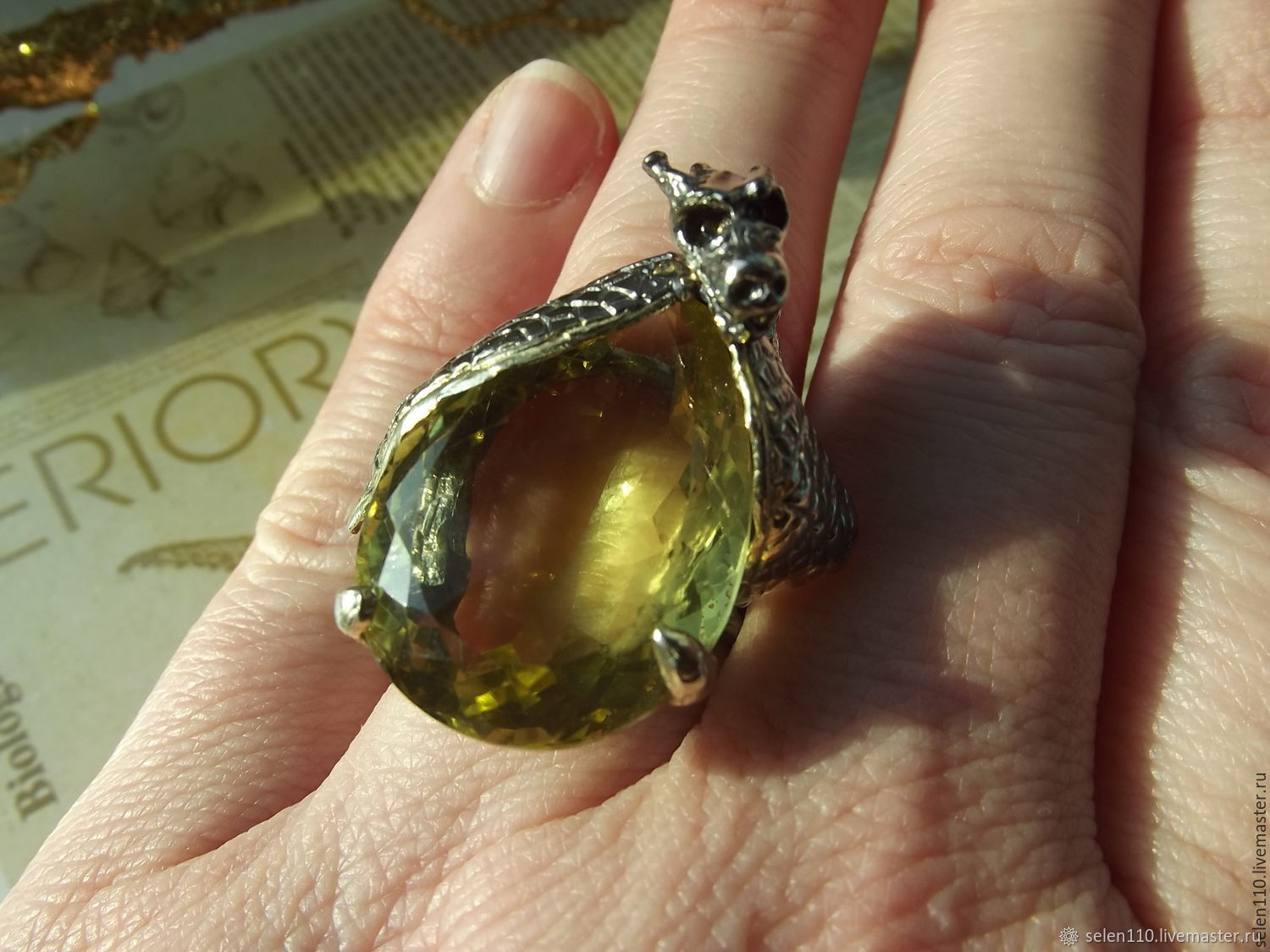 Exclusive ring 'Keeper of Fortune,' NAT. citrine, Rings, Voronezh,  Фото №1