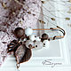 Safety pin brooch with leaves and natural stones Icy Berries, Brooches, Peterhof,  Фото №1