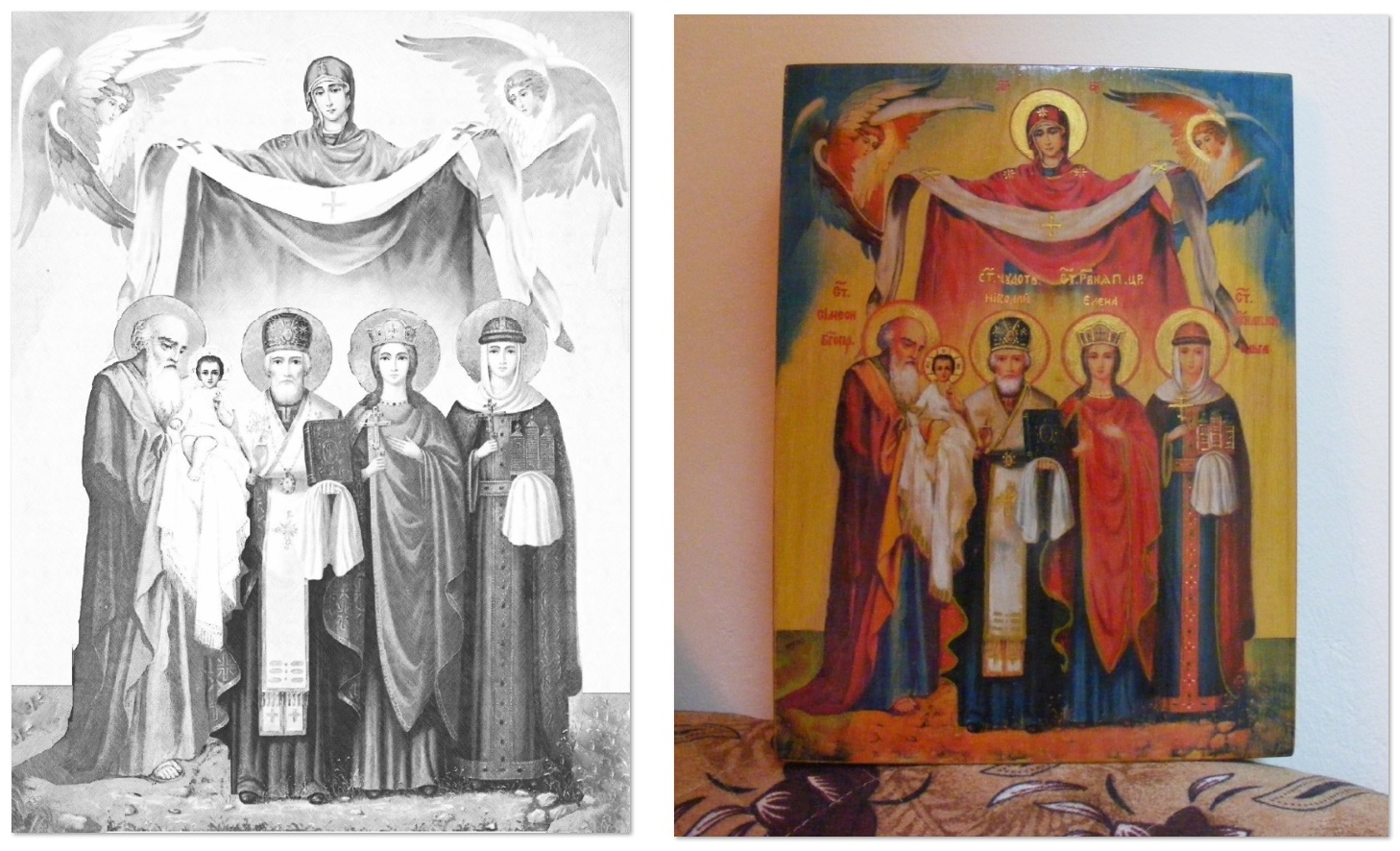 эскиз и готовая семейная икона