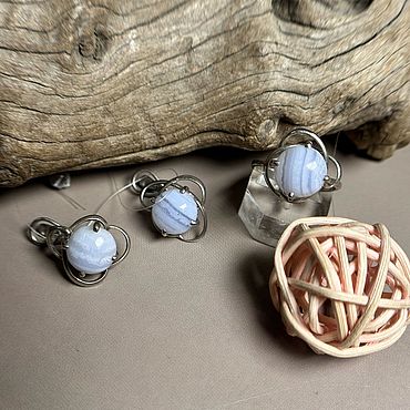 Украшения ручной работы. Ярмарка Мастеров - ручная работа Набор с сапфирином. Handmade.