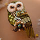 Order Brooch-Owl ' Needles». Owl is the barn owl. Coffeelena. Livemaster. . Brooches Фото №3