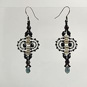 Украшения handmade. Livemaster - original item Black openwork earrings with faceted beads. Handmade.