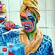 Психоделическая картина Похмелье, разноцветный принт на холсте, Картины, Саратов,  Фото №1