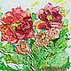 Oil painting roses on a white background 'Bloomed' 30h30 cm, Pictures, Volgograd,  Фото №1