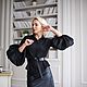 Рубашка из Турецкого хлопка-сатина "Королева офиса Blak». Блузки. Александра Майская. Интернет-магазин Ярмарка Мастеров.  Фото №2