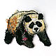 Panda, author's hand embroidery, Brooches, Tver,  Фото №1