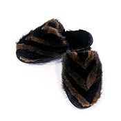 Обувь ручной работы handmade. Livemaster - original item Women`s mink Slippers. Handmade.