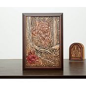 Картины и панно handmade. Livemaster - original item Paneles de talla en forma de silvano. Handmade.