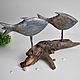 Настольная статуэтка "Рыбки" из дерева. Прикольные подарки. Нептун. Интернет-магазин Ярмарка Мастеров.  Фото №2