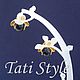 Серьги-пусеты с черным жемчугом ,,LADYBUG,,. Серьги-пусеты. Tati Style. Интернет-магазин Ярмарка Мастеров.  Фото №2
