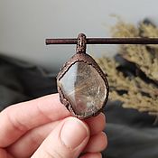 Украшения handmade. Livemaster - original item Copper pendant with rutile quartz. Handmade.