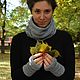 "Добро пожаловать в осень!" снуд+митенки женские вязаные спицами, Шарфы, Пятигорск,  Фото №1