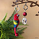 Asymmetric earrings ' macaw Parrot'. Earrings. Coffeelena. Online shopping on My Livemaster.  Фото №2