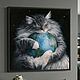 Картины в современное стиле Интерьерная картина маслом кот вселенная, Картины, Москва,  Фото №1