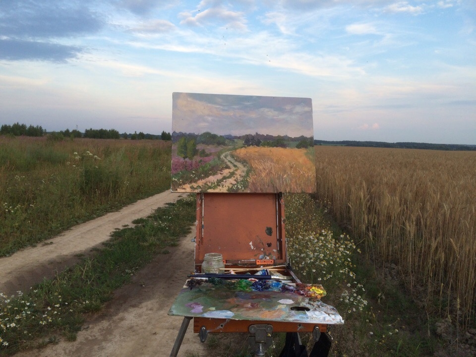 На пленере. Этюд.