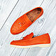 Slip-ons made of genuine strusa leather, in orange color. Slip-ons. SHOES&BAGS. My Livemaster. Фото №4