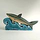 Wooden souvenir toy Shark on the Wave, Play sets, Moscow,  Фото №1