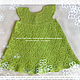 Knitted baby dress for girls "Green pineapple", , Novosibirsk,  Фото №1