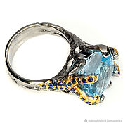 Украшения handmade. Livemaster - original item Blue Dream ring with natural Topaz. Handmade.