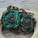 Brooch textile "Emerald roses". Brooches. Sokolova Julia, handmade jewelry. My Livemaster. Фото №6