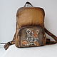 Women's leather backpack with custom engraving for Irina. Backpacks. Innela- авторские кожаные сумки на заказ.. My Livemaster. Фото №5