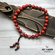 Фен-шуй и эзотерика handmade. Livemaster - original item Buddhist rosary made of red jasper, 27 beads (10 mm). Handmade.