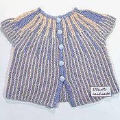 Одежда детская handmade. Livemaster - original item Knitted baby sweater for a newborn made of cotton with silk. Handmade.