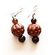 Earrings with pomegranate, coffee agate and ceramic beads. Earrings. florispb. My Livemaster. Фото №6
