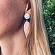 Order Wooden-based earrings in the technique of 'Fluid Art». ru4kami-ru4kami. Livemaster. . Earrings Фото №3