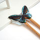 Wooden Ash Hairpin with Turquoise Butterfly Resin. Hairpin. WonderLand. Online shopping on My Livemaster.  Фото №2