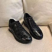 Обувь ручной работы handmade. Livemaster - original item Sneakers, crocodile leather, in black. Handmade.