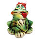 Ceramic figurine ' Frog bow and tongue', Figurine, Balashikha,  Фото №1