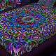 Плед флисовый «Mandala 26», флуоресцентный. Пледы. Fluor.Space. Интернет-магазин Ярмарка Мастеров.  Фото №2