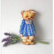 Куклы и игрушки handmade. Livemaster - original item Soft toys: Velurik Bear in a blue dress. Handmade.