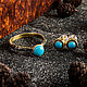 Vermeil ring with 6mm Sleeping Beauty turquoise (RCR6). Rings. IRStudio. My Livemaster. Фото №4