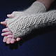 Women's knitted fingerless gloves Figure on the glass, Mitts, Klin,  Фото №1