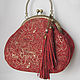 Order Leather bag RED GOLD PAISLEY.Bag clasp. Irina Vladi. Livemaster. . Clasp Bag Фото №3