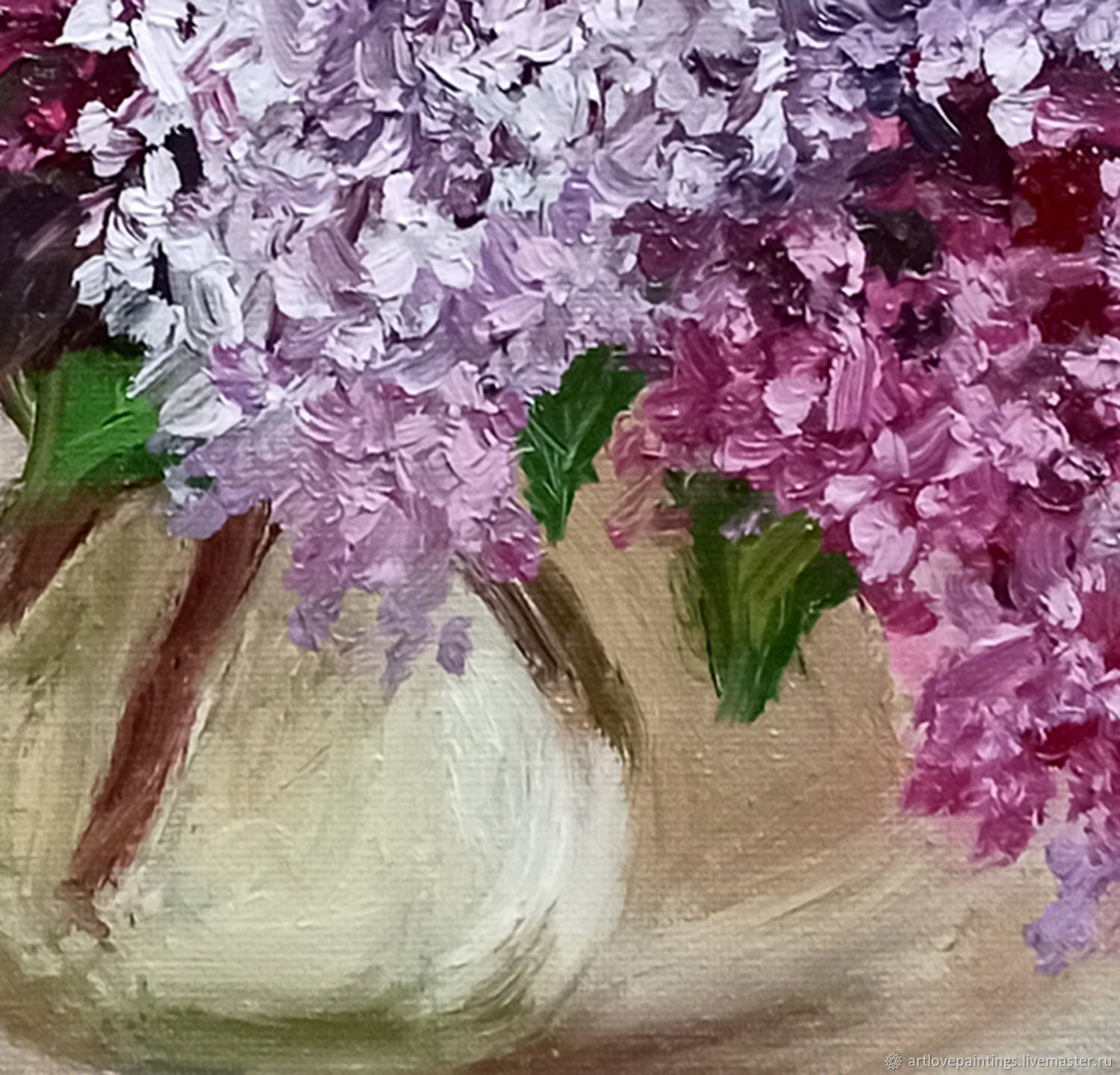 Картина маслом Сирень Цветы в вазе холст 30х40 в интернет-магазине ...