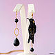 Set of two pairs of 'Hummingbird Noir' earrings'. Earrings. Coffeelena. My Livemaster. Фото №5