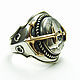 ring: Silver men's ring 'Continents' with anchors of gold, Ring, Sevastopol,  Фото №1