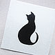 Felt pattern for brooch Cat black 2, Embroidery kits, Solikamsk,  Фото №1