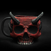 Посуда handmade. Livemaster - original item Oni Demon Skull mug for tea, coffee and other beverages. Handmade.