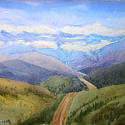 Картины и панно handmade. Livemaster - original item Watercolor landscape, Landscape with mountains. Handmade.