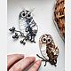 Brooch-pin: Owl on a branch in gray. Brooches. Anastasiya Kozlova. My Livemaster. Фото №6