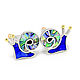 CUFFLINKS - SNAILS. Unique cufflinks with lapis and mother-of-pearl, Cuff Links, Moscow,  Фото №1