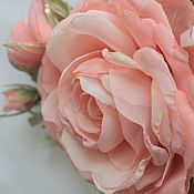 Шифоновая роза "Акварель". Цветы из ткани